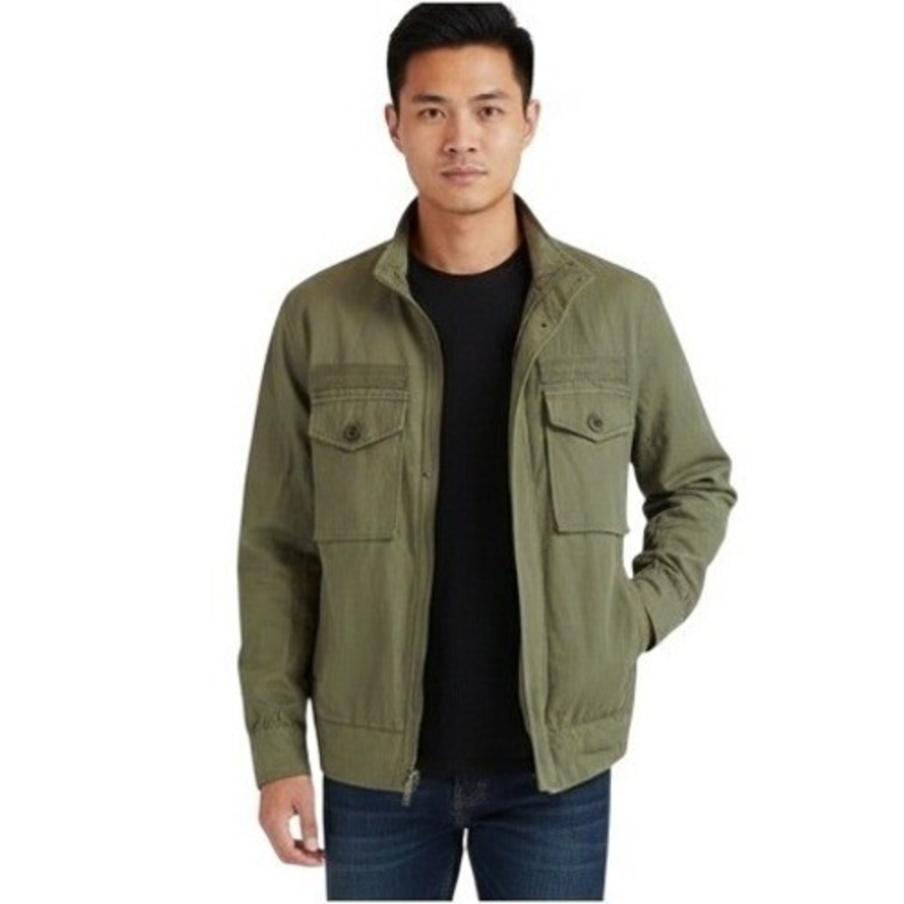 Mazik Jacket Mens Medium Green Military Full Zip Lightweight Casual MK1377 Retro